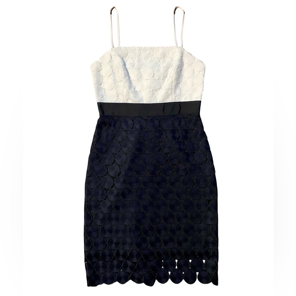 Milly Navy White Oversized Textured Circle Dress Size 10 NWT - Picture 3 of 7